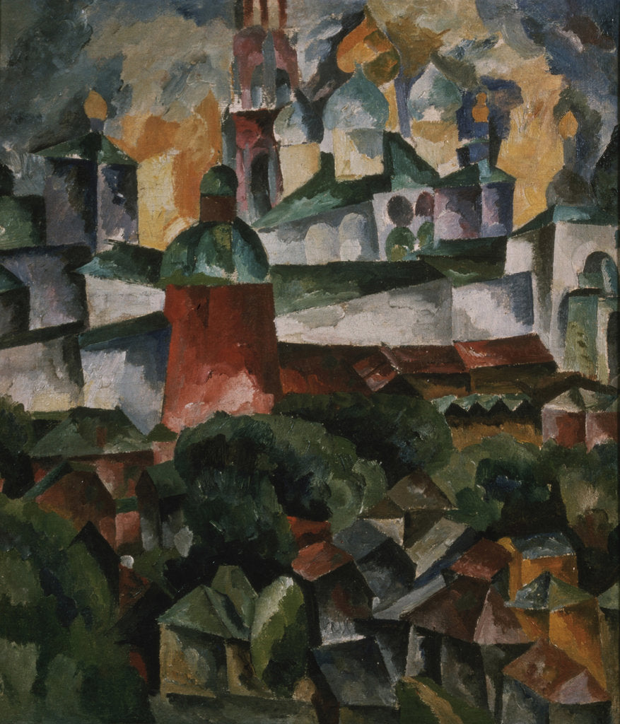 Detail of Landscape with the Trinity-Sergius-Monastery, 1920 by Aristarkh Vasilyevich Lentulov