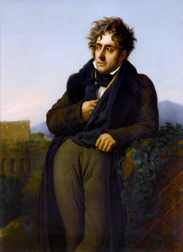 Detail of Portrait of François-René, vicomte de Chateaubriand by Anne Louis Girodet de Roucy Trioson