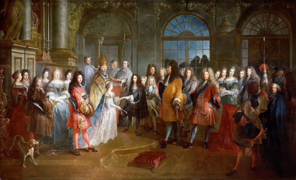 Detail of Marriage of Louis of France, Duke of Burgundy, and Marie Adelaide of Savoy, 7 December 1697 by Antoine Dieu