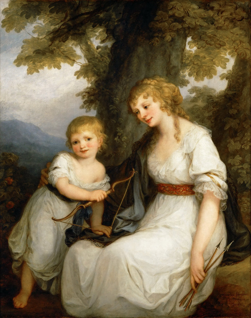 Detail of Portrait of Barbara Juliane von Krüdener With Her Son Paul by Angelika Kauffmann