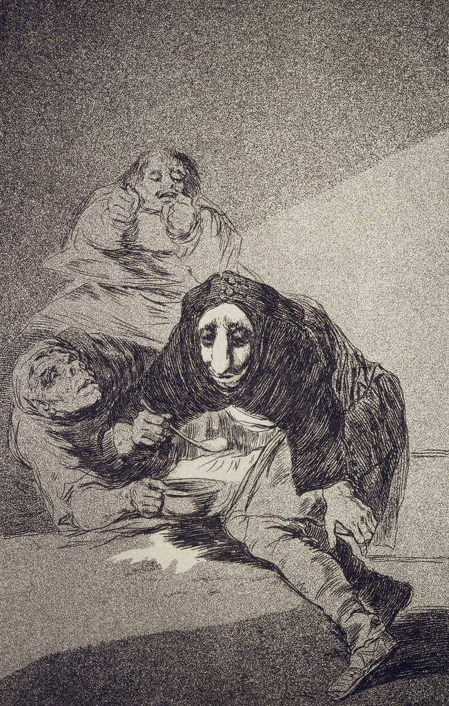 Detail of The shameful one (Capricho No 54) by Francisco de Goya