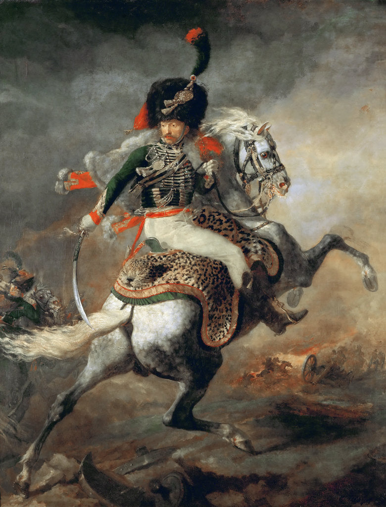 Detail of An Officer of the Imperial Horse Guards Charging by Théodore Géricault