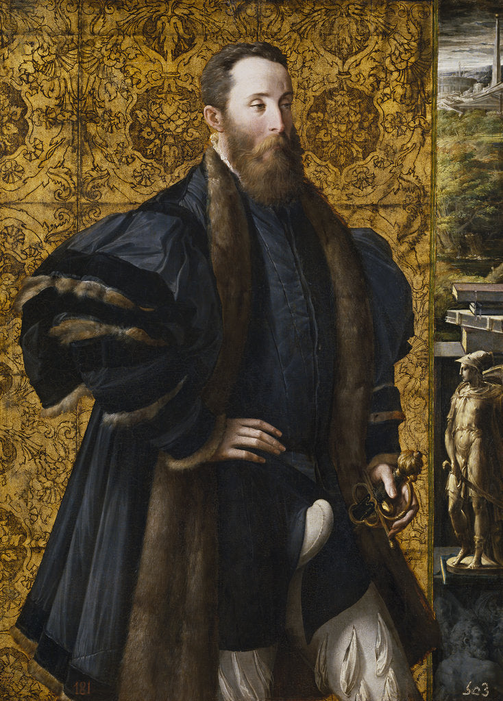 Detail of Portrait of Pier Maria Rossi di San Secondo by Parmigianino