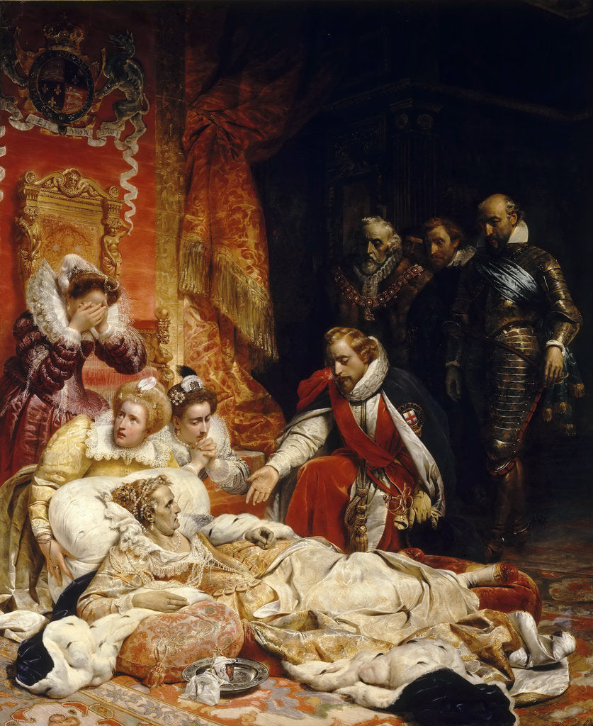 Detail of The Death of Elizabeth I, Queen of England by Paul Hippolyte Delaroche