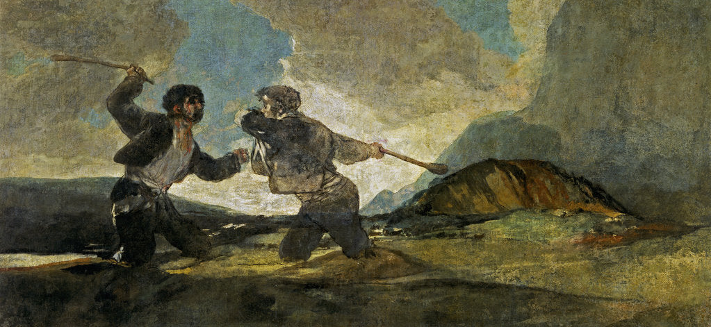 Detail of Fight with Cudgels by Francisco de Goya