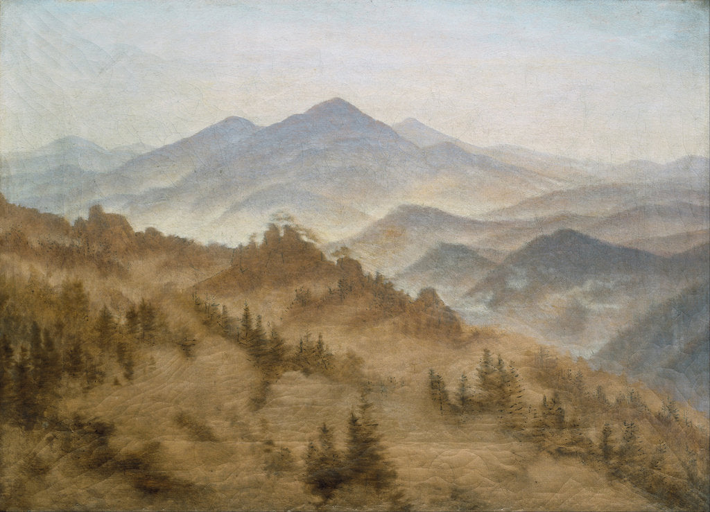 Detail of Landscape with the Rosenberg in the Bohemian Mountains by Caspar David Friedrich