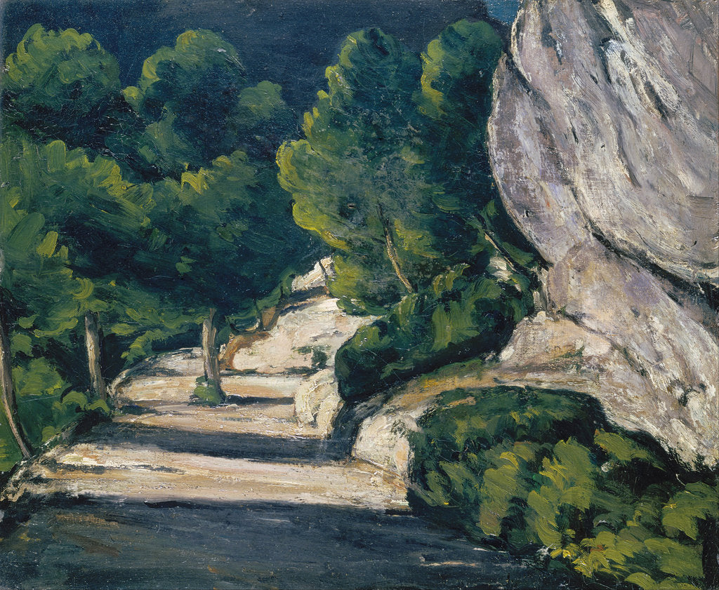 Detail of Landscape. Road with Trees in Rocky Mountains by Paul Cézanne