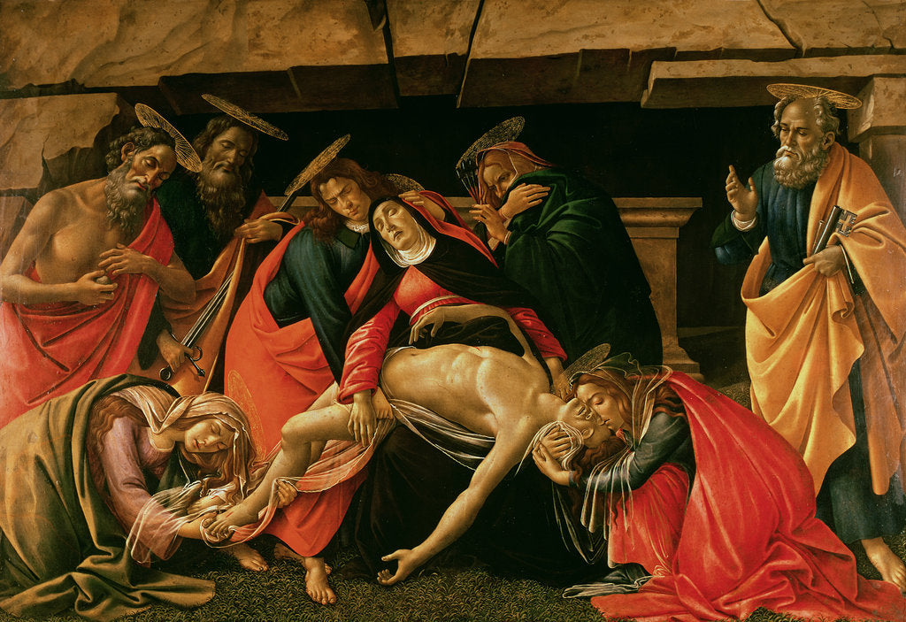 Detail of Lamentation over the Dead Christ by Sandro Botticelli