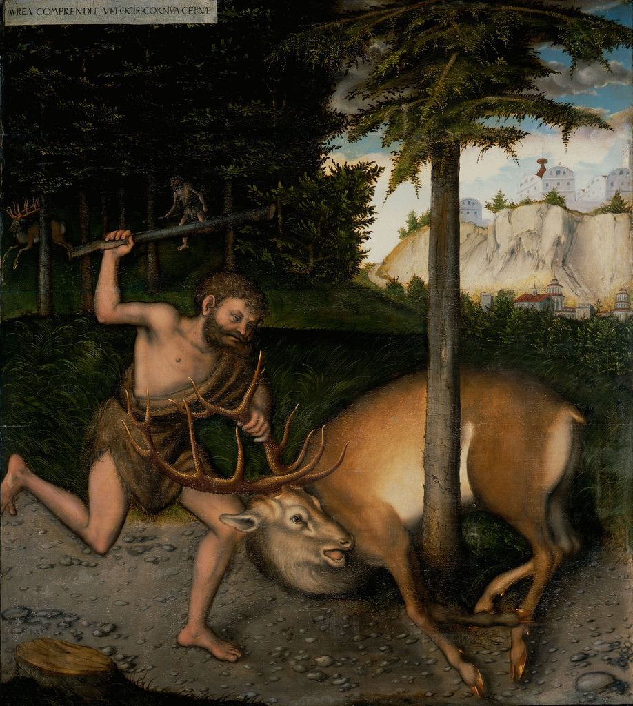 Detail of Hercules capturing the Ceryneian Hind by Lucas Cranach the Elder