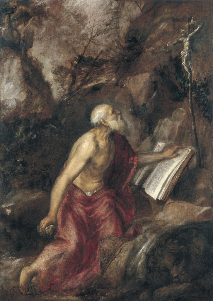 Detail of The penitent Saint Jerome by Titian