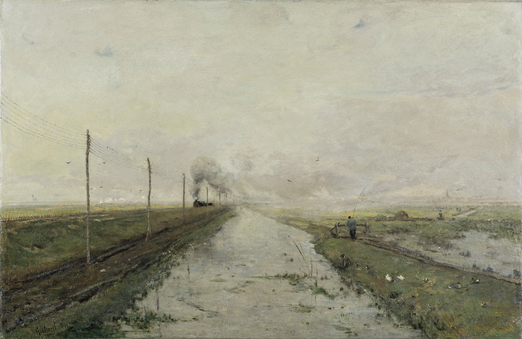 Detail of Landscape with a train by Paul Joseph Constantin Gabriël