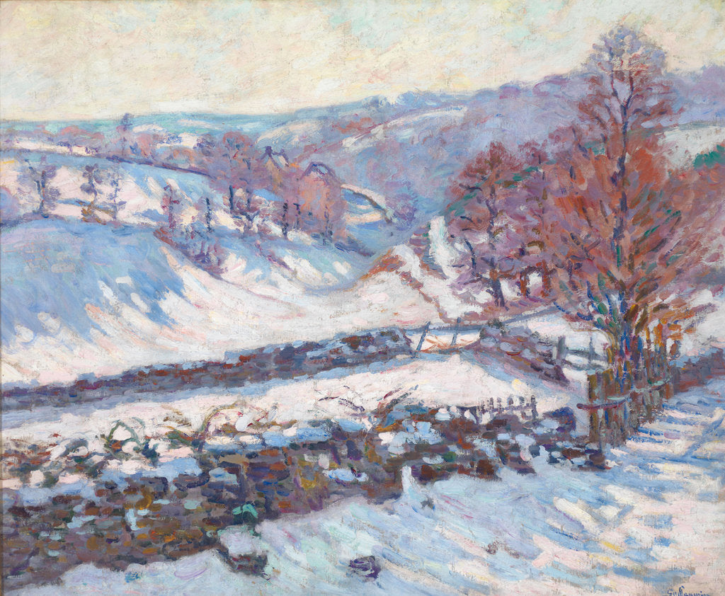 Detail of Snowy Landscape at Crozant by Jean-Baptiste Armand Guillaumin