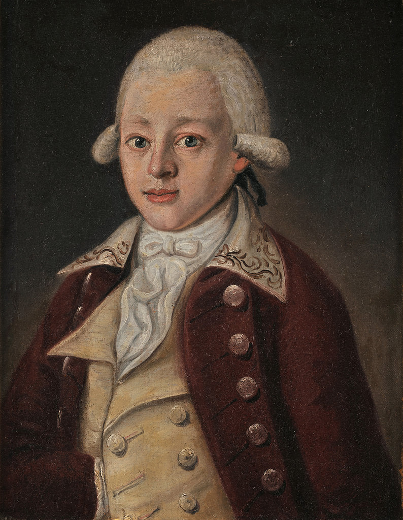 Detail of Wolfgang Amadeus Mozart, ca 1770 by Anonymous