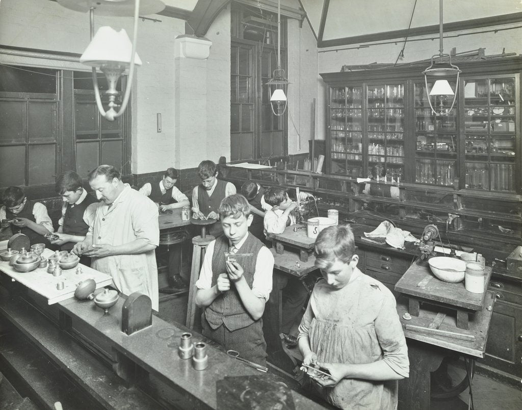 Detail of Technical instruction, Haselrigge Road School, Clapham, London, 1914 by Unknown