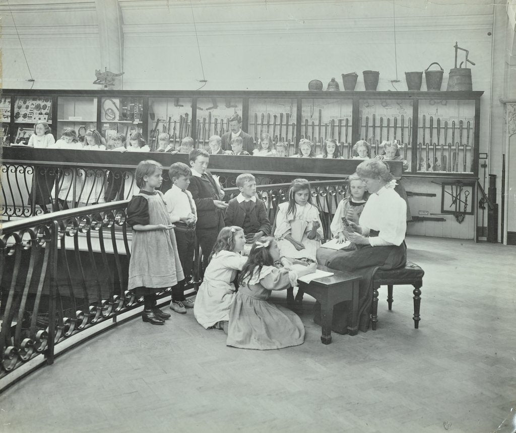 Detail of History lesson in the Horniman Museum, London, 1908 by Unknown