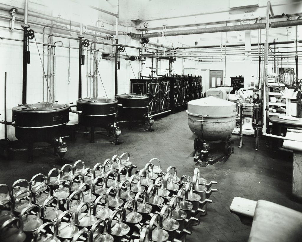 Detail of The kitchen at Banstead Hospital, Sutton, Surrey, 1938 by Unknown