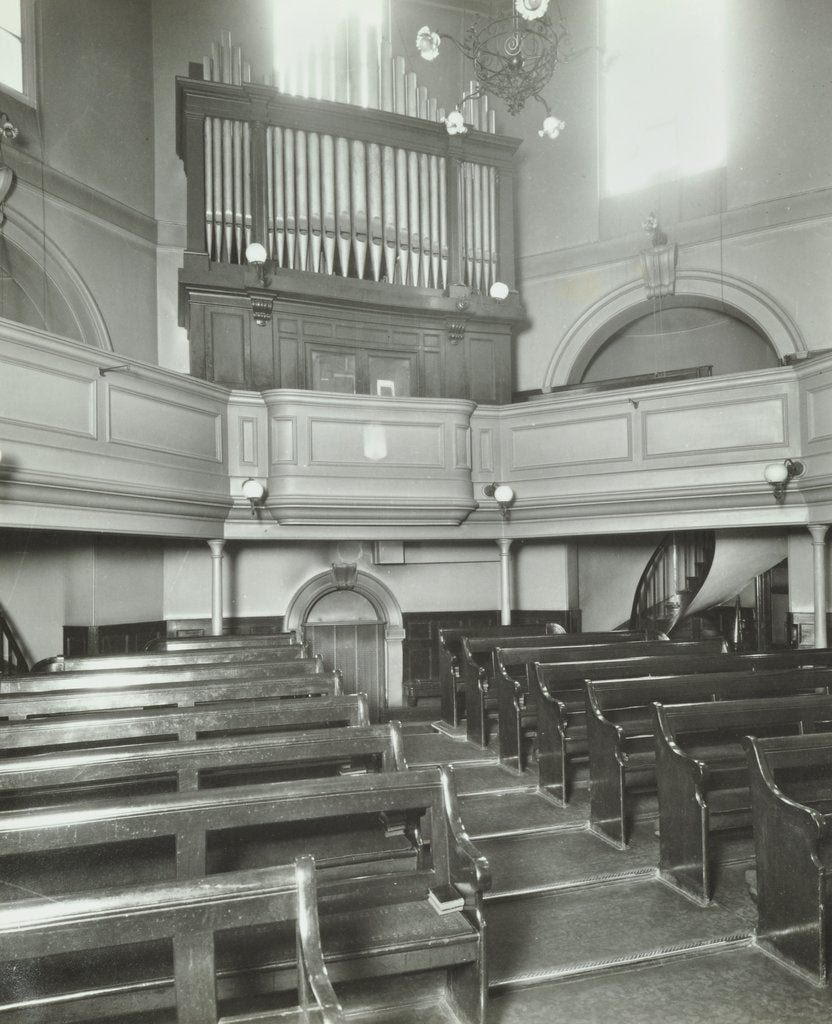 Detail of View of the chapel from the altar, Bethlem Royal Hospital, London, 1926 by Unknown