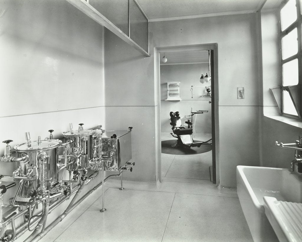 Detail of Sterilizing and dental theatre, Saint Ebba's Hospital, Surrey, 1938 by Unknown