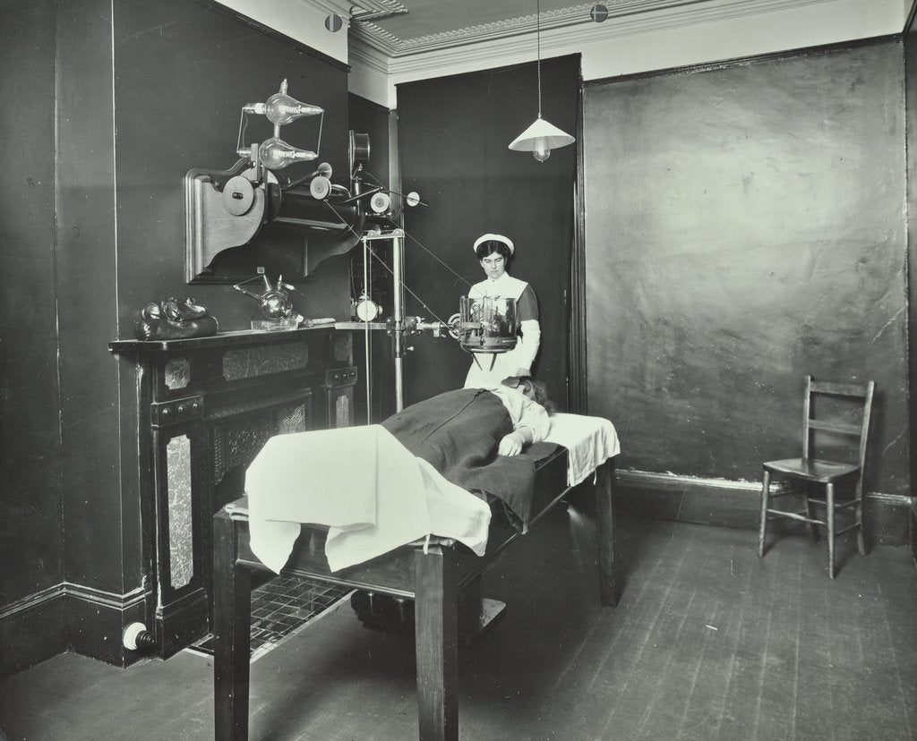 Detail of X-ray room, Fulham School treatment centre, London, 1914 by Unknown