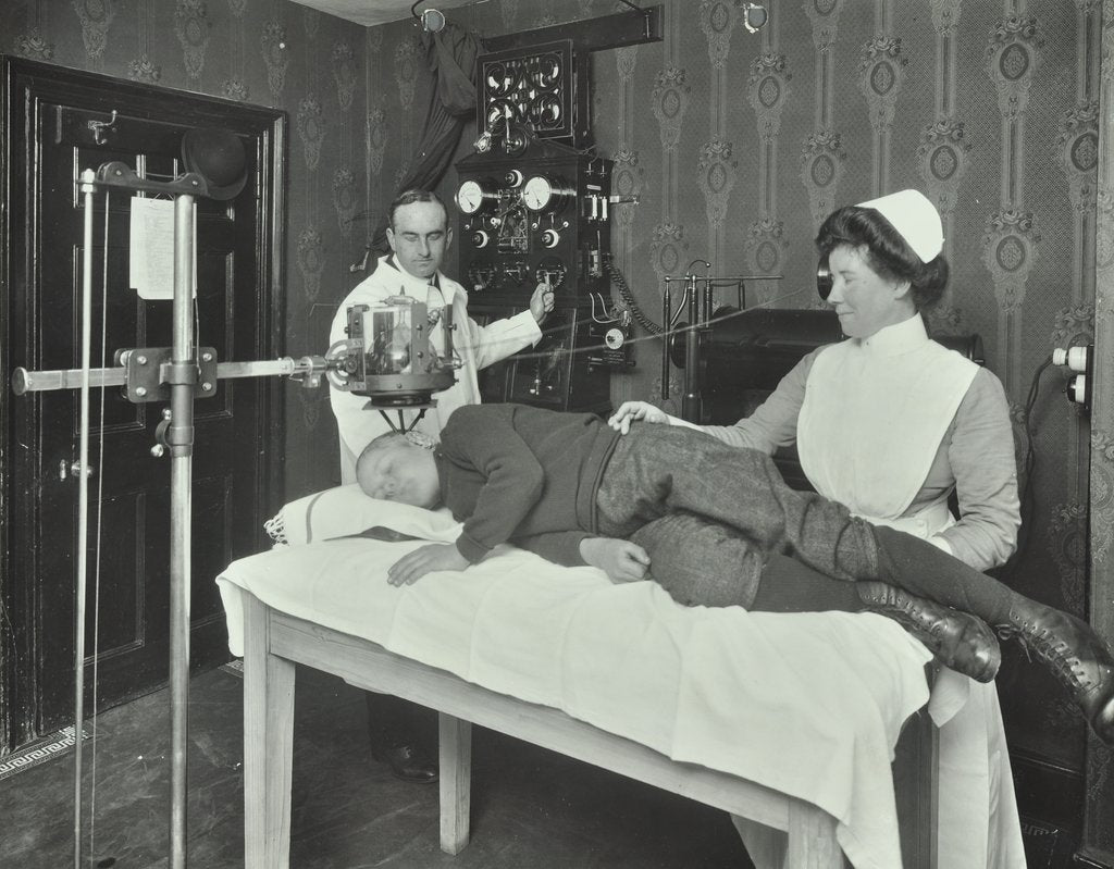 Detail of X-ray room for ring worm, Woolwich School Treatment Centre, London, 1914 by Unknown