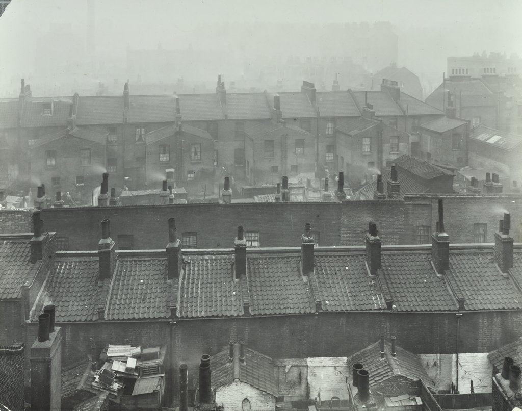 Detail of View across roof tops, Bethnal Green, London, 1923 by Unknown