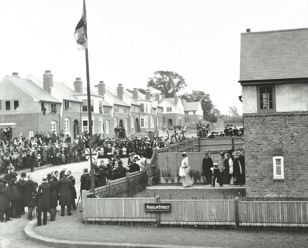 Detail of Opening ceremony on Ruislip Street, Totterdown Estate, Wandsworth, London, 1903 by Unknown