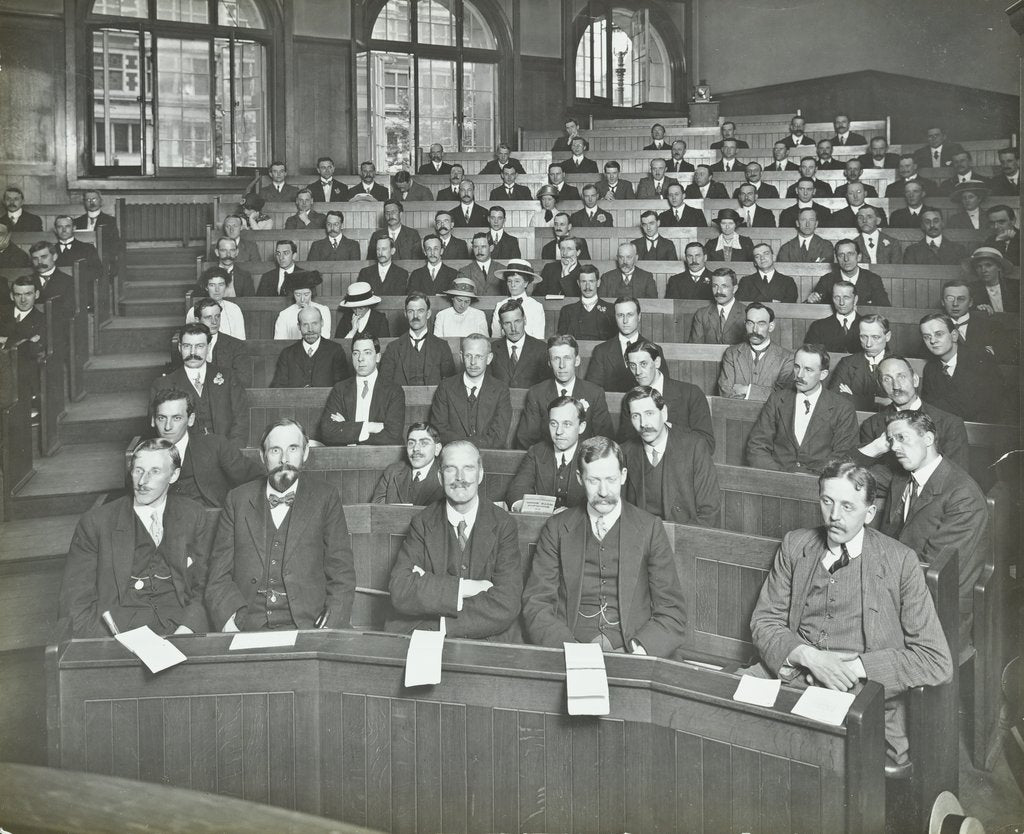 Detail of A class listening to a lecture, London Day Training College, 1914 by Unknown