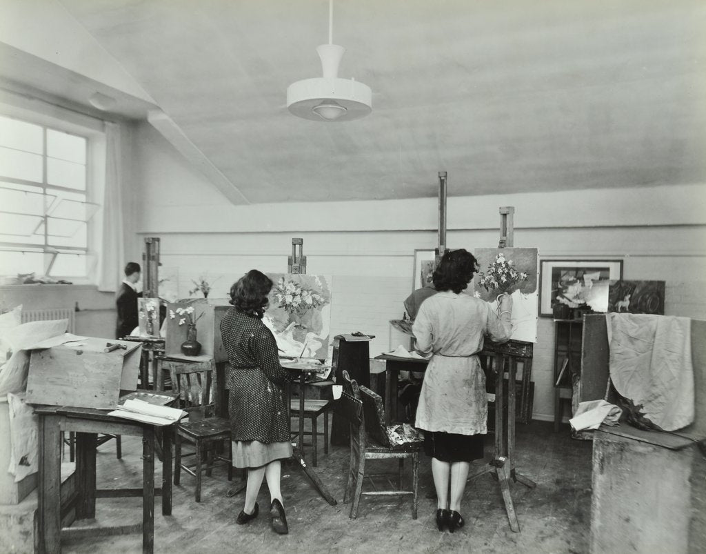 Detail of Still life class, Saint Martin's School of Art, London, 1939 by Unknown