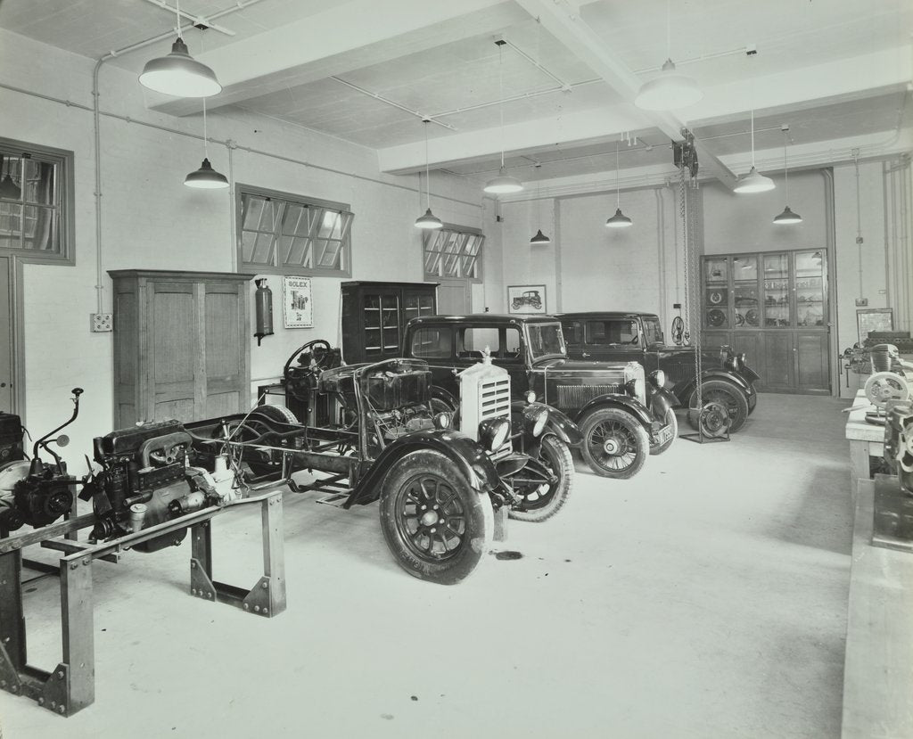 Detail of Motor room, Wandsworth Technical Institute, London, 1937 by Unknown