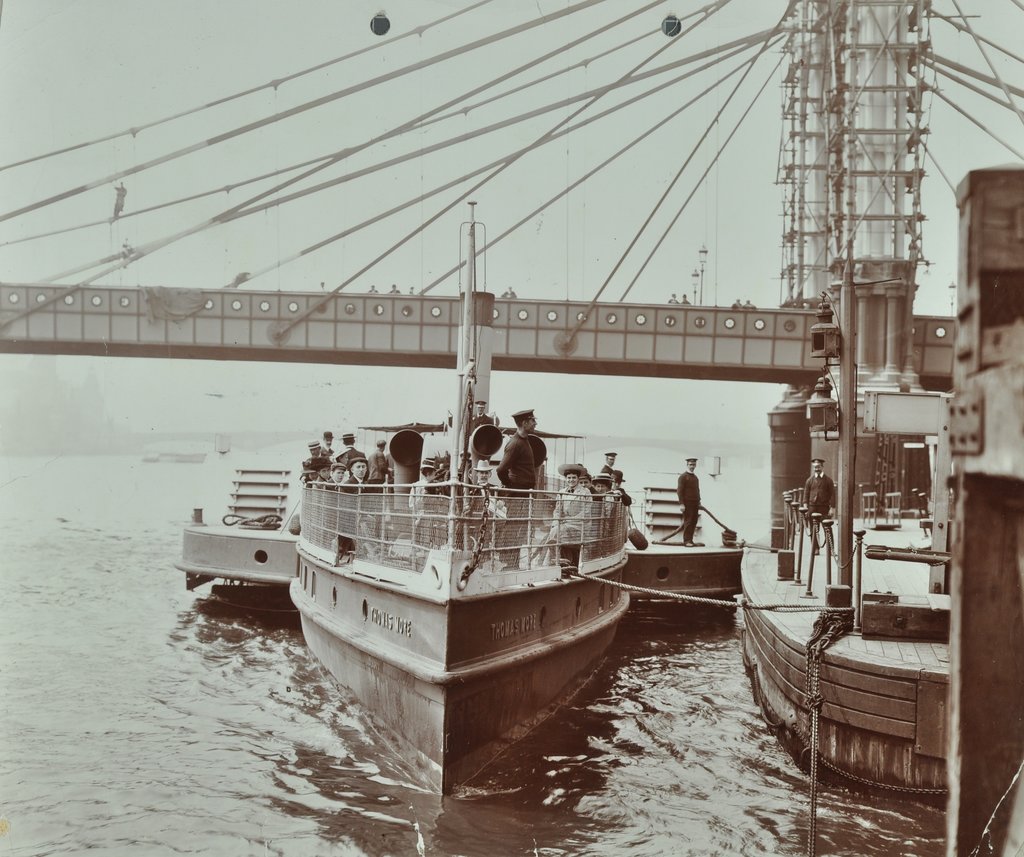 Detail of London Steamboat Service, River Thames, London, 1907 by Unknown