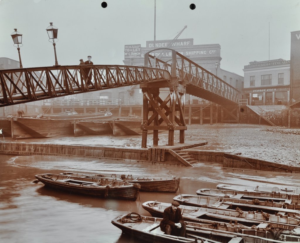 Detail of Limehouse Pier, Poplar, London, 1908 by Unknown