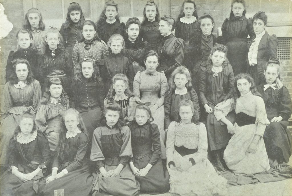 Detail of Class photograph, Bloomfield Road Girls School, Plumstead, London, 1891 by Unknown