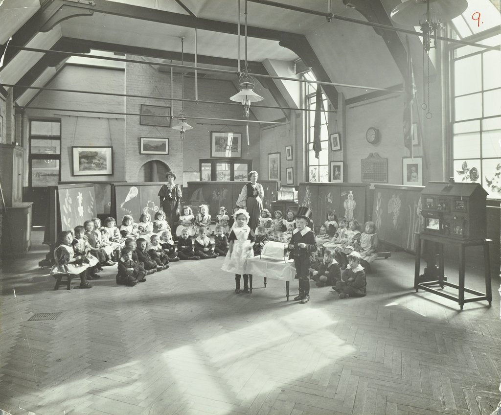 Detail of Recitation of The Sick Dolly, Flint Street School, Southwark, London, 1908 by Unknown