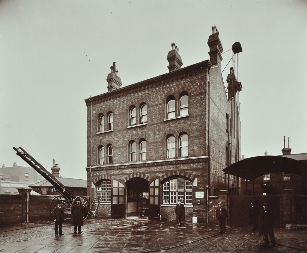 Detail of Poplar Fire Station, No 75 West India Dock Road, Poplar, London, 1905 by Unknown