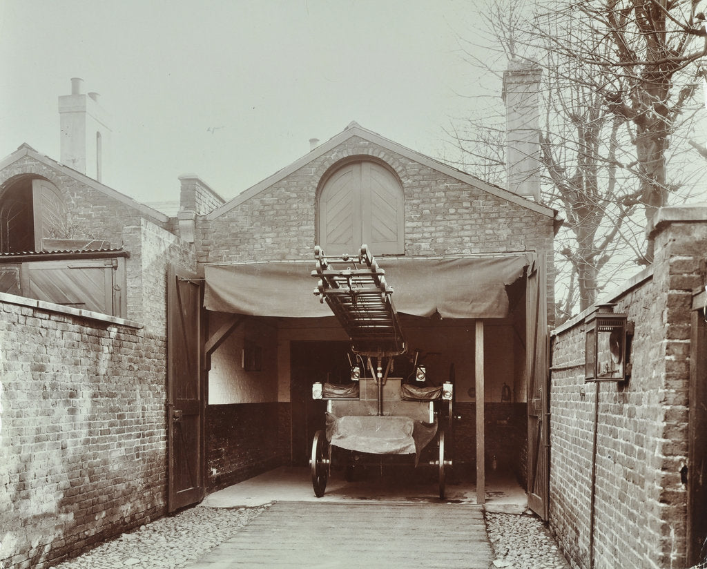 Detail of Fire engine at Streatham Fire Station, London, 1903 by Unknown