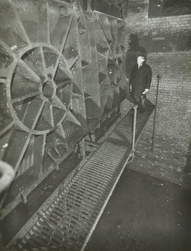 Detail of Inside of a sewer, London, 1939 by Unknown