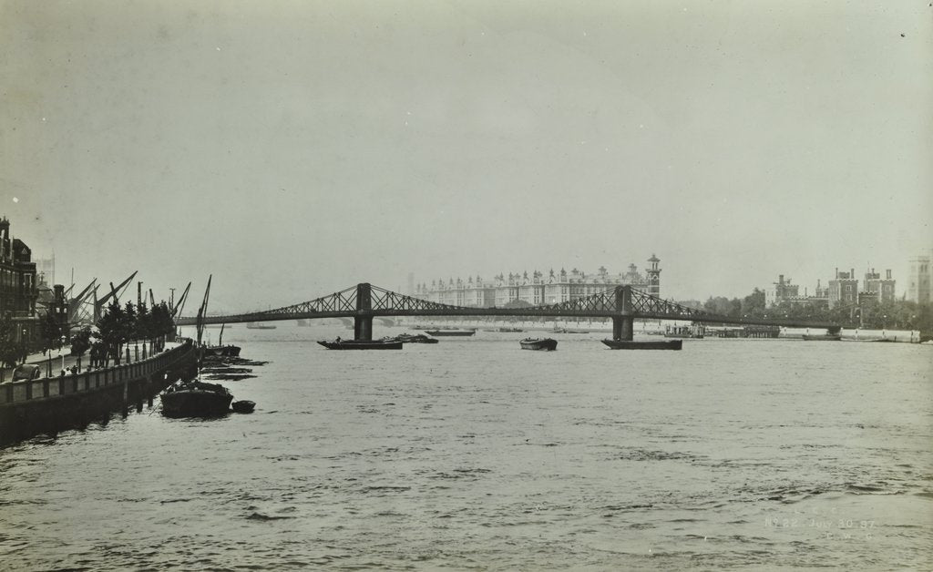 Detail of The Thames and Lambeth Bridge looking downstream, 1897 by Unknown