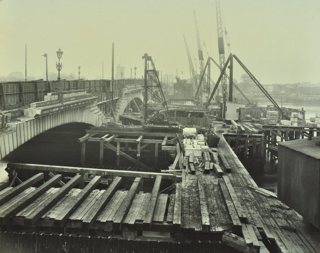 Detail of Widening of Putney Bridge, London, 1931 by Unknown