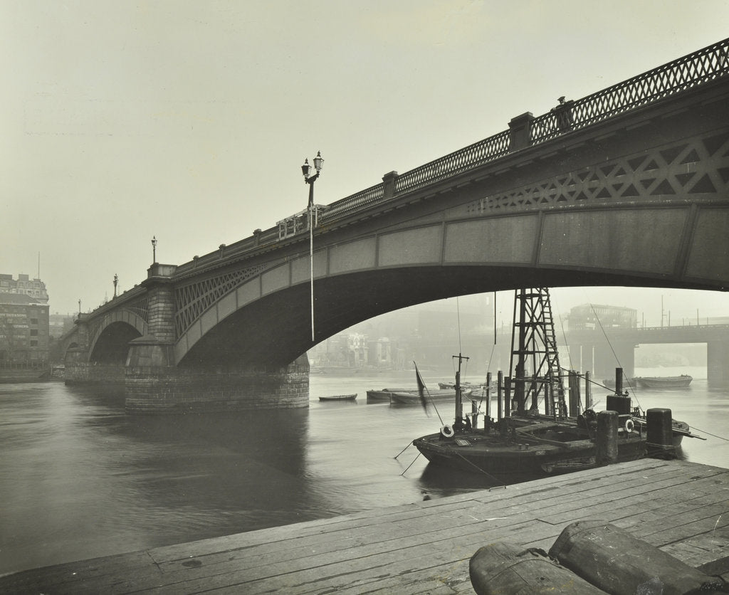 Detail of Southwark Bridge under repair, London, 1913 by Unknown