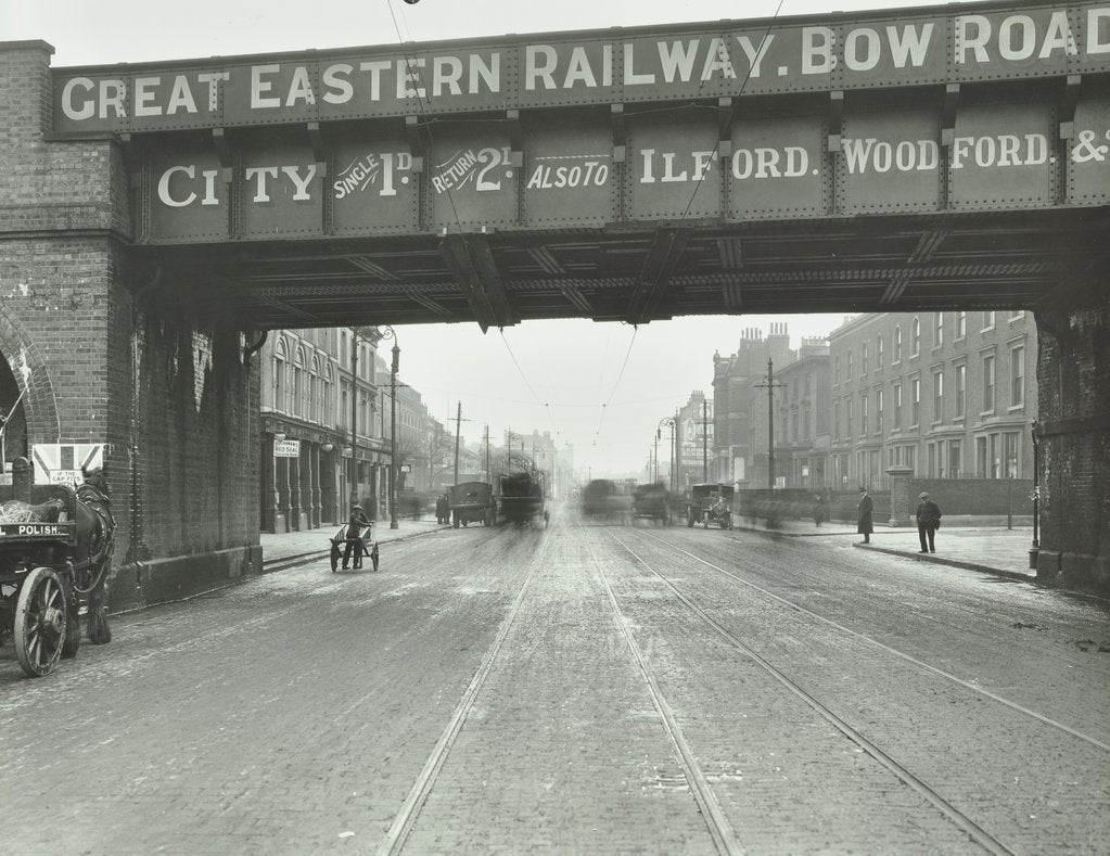 Detail of Great Eastern Railway Bridge over the Bow Road, Poplar, London, 1915 by Unknown