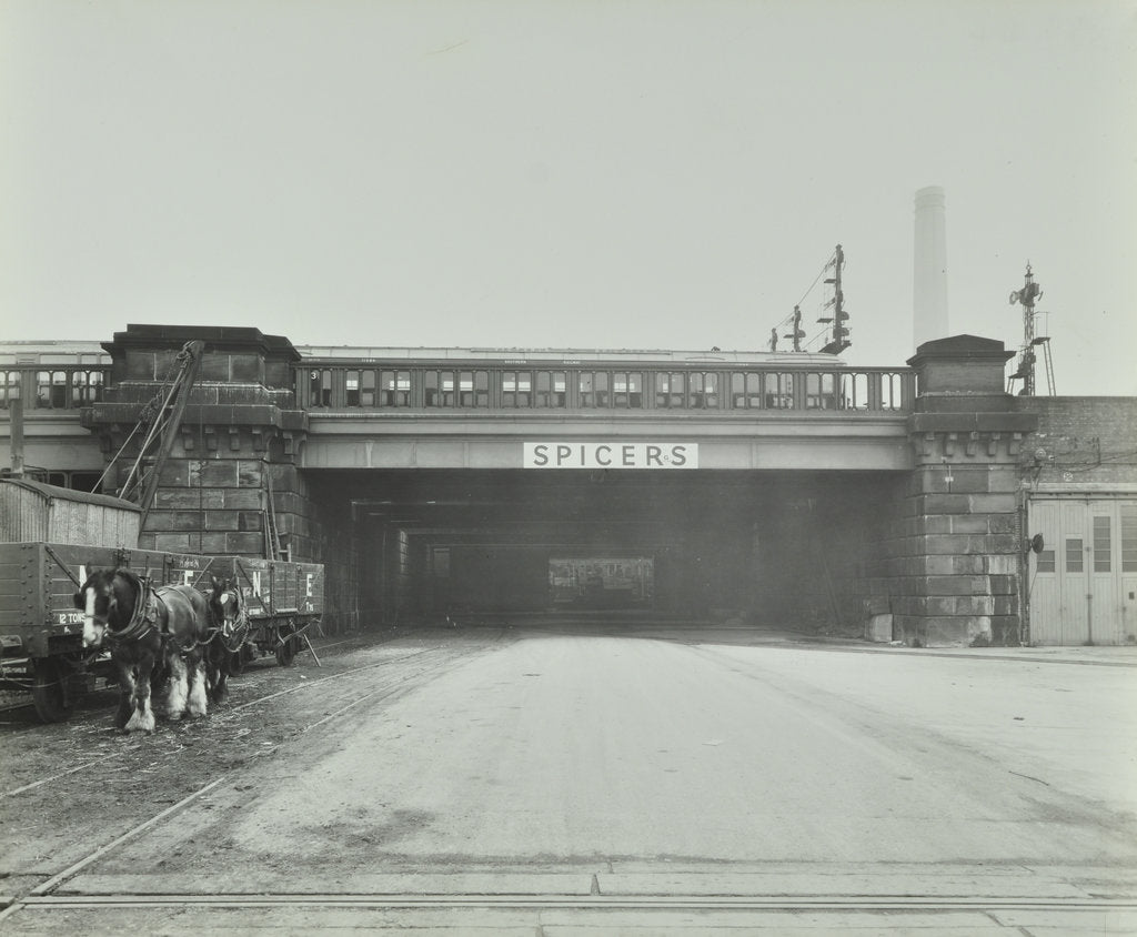 Detail of Train passing over the Chelsea Road, London, 1936 by Unknown