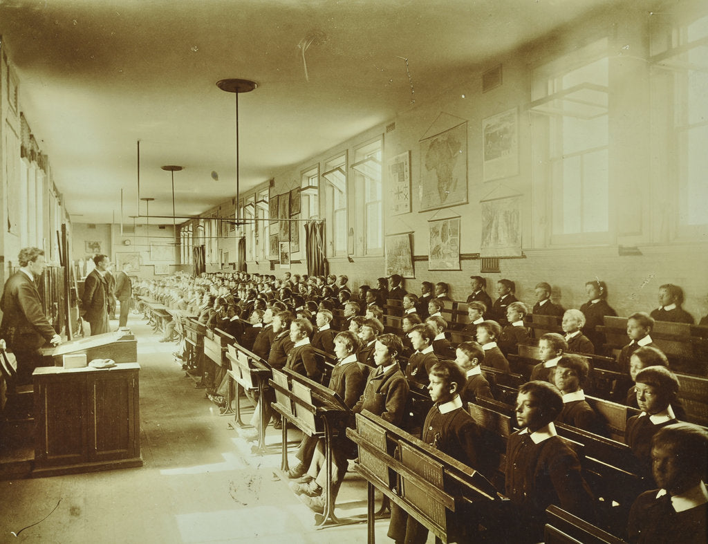 Detail of Boys sitting at their desks, Ashford Residential School, Middlesex, 1900 by Unknown