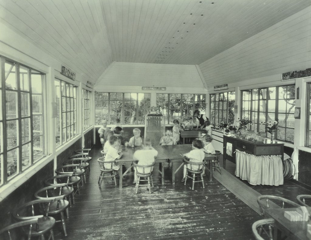 Detail of Children playing in the nursery at Banstead Residential School, Surrey, 1931 by Unknown