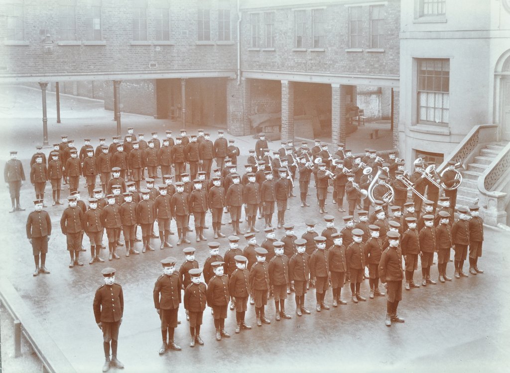 Detail of Boys on parade at the Boys Home Industrial School, London, 1900 by Unknown