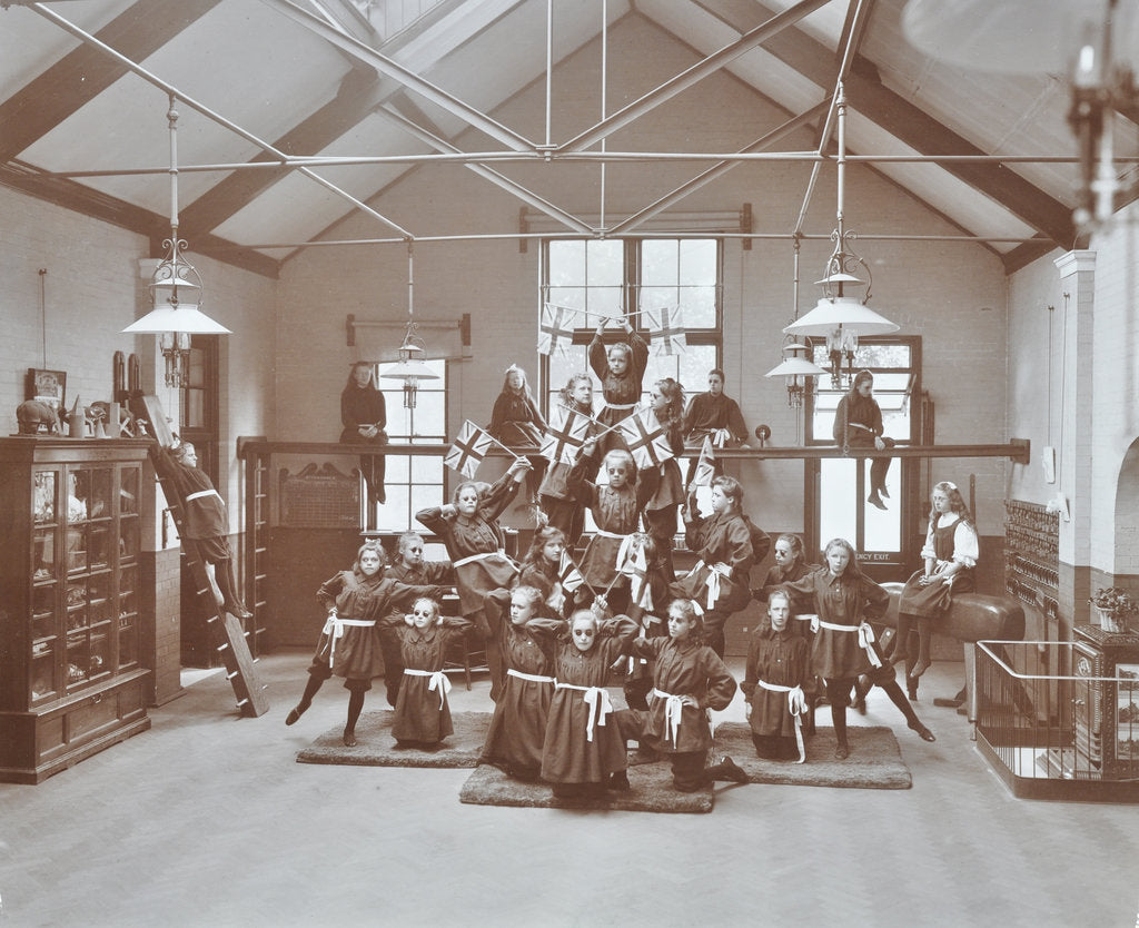 Detail of Gymnastic display at Elm Lodge Residential School for Elder Blind Girls, London, 1908 by Unknown