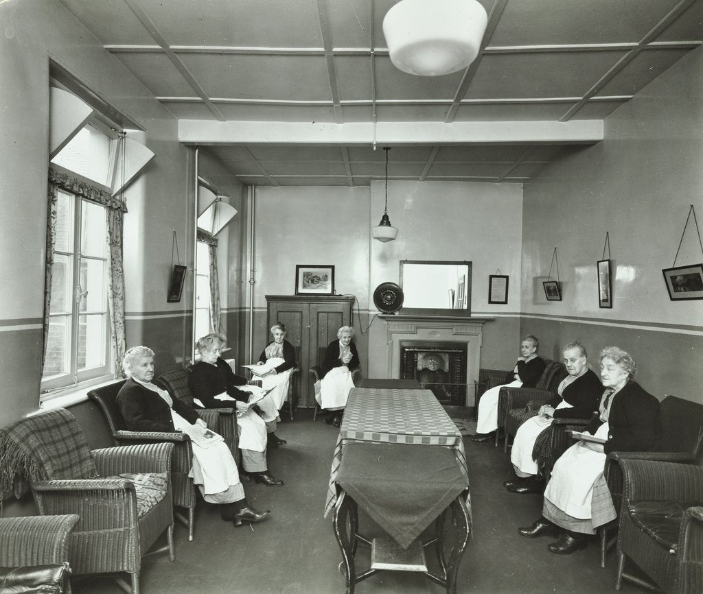 Detail of Pensioners in the Women's Day Room at the Lambeth Home for Aged Poor, London, 1935 by Unknown