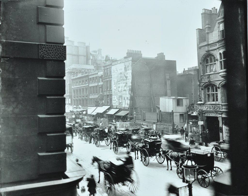 Detail of Horse-drawn vehicles in High Holborn, London, 1898 by Unknown