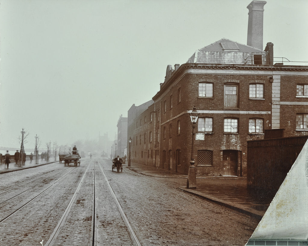 Detail of Tramlines on the Albert Embankment, Lambeth, London, 1909 by Unknown