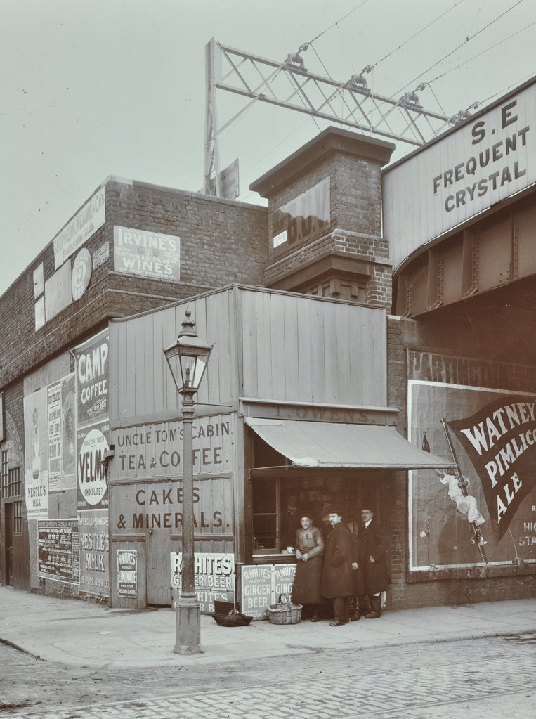 Detail of Uncle Tom's Cabin tea stall, Wandsworth Road, London, 1909 by Unknown