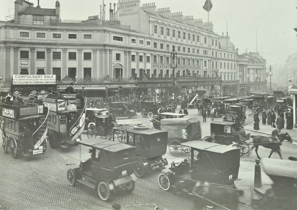 Detail of Traffic at Oxford Circus, London, 1910 by Unknown